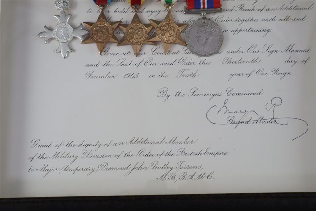 A WWII Military MBE group of six to Major Desmond John Dudley Torrens